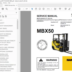 Hamech Forklift MBX50 Service Manual SM160 BEB16E1-06 - PDF DOWNLOAD