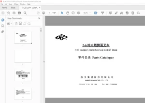 Hangcha 5t-6t Internal Combustion Side Forklift Truck Parts Manual PDF