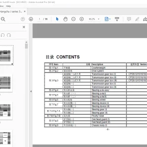 Hangcha J Series 3 Wheel Electric Forklift Truck Parts Manual  PDF