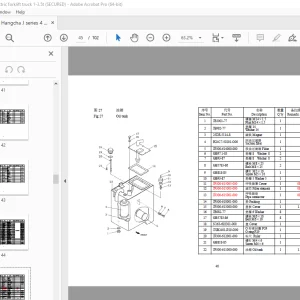 Hangcha J2 Series 4 Wheel Electric Forklift Truck 1-3.5t Parts Manual PDF