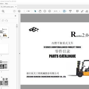 Hangcha R series 2.0-2.5t Forklift Truck Parts Manual - PDF DOWNLOAD