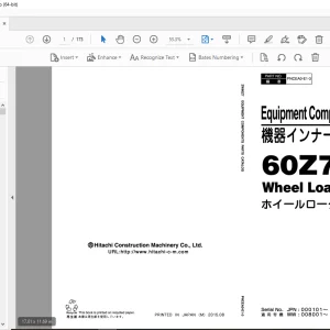 Hitachi 60Z7 Wheel Loader Parts Manual - PDF DOWNLOAD
