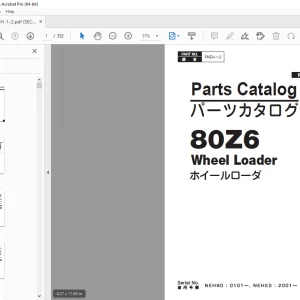 Hitachi 80Z6 Wheel Loader Parts Manual - PDF DOWNLOAD
