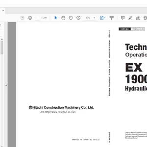Hitachi EX 1900E-6 Hydraulic Excavator Operational & Technical Manual PT TOKBC-EN-00 - PDF DOWNLOAD