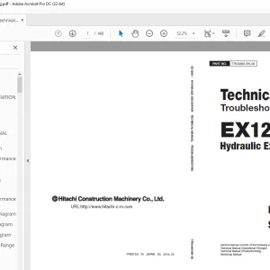 Hitachi EX1200-7 Hydraulic Excavator Troubleshooting &  Technical Manual  PDF