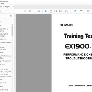 Hitachi EX1900-6 PERFORMANCE CHECK TROUBLESHOOTING Training Text Manual - PDF DOWNLOAD