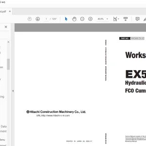 Hitachi EX5600-7 Hydraulic Excavator FCO Cummins engine Workshop Manual PN:WKGA90 PDF