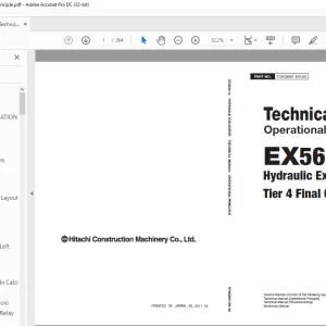 Hitachi EX5600-7B Hydraulic Excavator Tier 4 Final Cummins engine Operational Technical Manual PDF