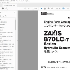 Hitachi ZAXIS 870LC-7 Series Hydraulic Excavator Engine Parts Manual PN:XBSA01-1 - PDF DOWNLOAD