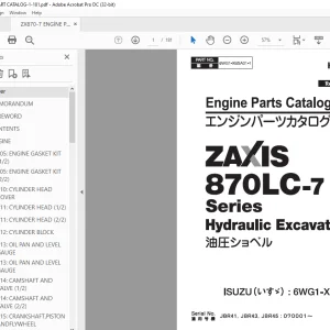 Hitachi ZAXIS 870LC-7 Series Hydraulic Excavator Engine Parts Manual XBSA01-1 - PDF DOWNLOAD