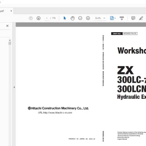 Hitachi ZX 350LC-7 350LCN-7 Hydraulic Excavator WORKSHOP MANUAL WDD650-EN-00 PDF