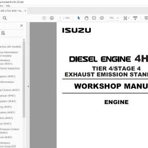 ISUZU DIESEL ENGINE 4HK1 TIER 4STAGE 4 EXHAUST EMISSION STANDARDS WORKSHOP MANUAL PDF