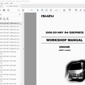 Isuzu 4HG1 Engine 2008-2014MY N-Series Workshop Manual PDF