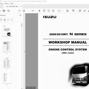 Isuzu 4HK1 Engine Control System 2009-2010MY N-Series Workshop Manual PDF