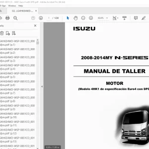 Isuzu 4HK1 de especificacion Euro4 con DPD Motor 2008-2014MY N-Series Manual De Taller PDF