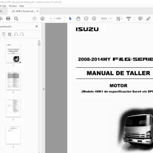 Isuzu 4HK1 de especificacion Euro4 sin DPD 2008-2014 F&G Series Manual De Taller PDF