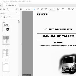 Isuzu 4HK1 de especificacion Euro4 sin DPD Motor 2012MY N-Series Manual De Taller PDF