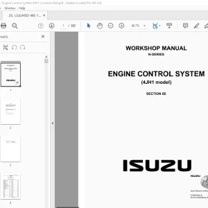 Isuzu 4JH1 Engine Control System N Series Workshop Manual PDF