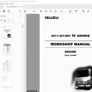 Isuzu 4JJ1 Engine 2011-2012MY N Series Workshop Manual PDF