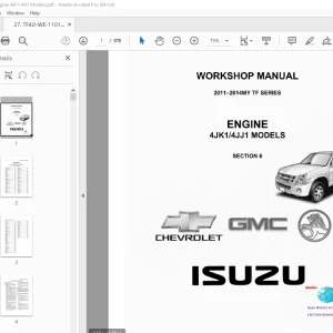 Isuzu 4JK1 4JJ1 2011-2014MY TF Series Workshop Manual PDF