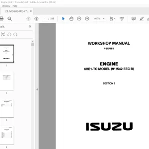 Isuzu 6HE1-TC (91/542 EEC B) Engine F-Series Workshop Manual PDF
