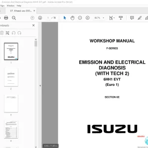 Isuzu 6HH1 EVT (Euro 1) Emission & Electrical Diagnosis (Euro 1) F-Series Workshop Manual PDF