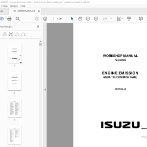 Isuzu 6SD1-TC Engine Emission F&G Series Workshop Manual PDF