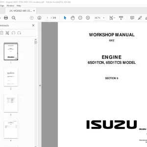 Isuzu 6SD1TCN 6SD1TCS Engine GXN Workshop Manual - PDF DOWNLOAD 