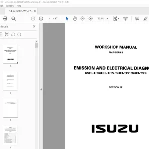 Isuzu 6SDI-TC 6HEI-TCN 6HEI-TCC 6HEI-TSS Emission & Electrical Diagnosis F&LT Series Workshop Manual PDF