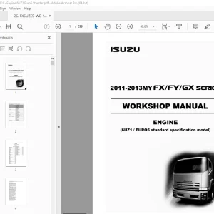 Isuzu (6UZ1 EURO5 Standard Specification) Engine 2011-2013MY FX/FY/GX Series Workshop Manual PDF