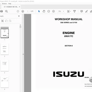 Isuzu 6WA1TC Engine C&E-Series & LV150 Workshop Manual PDF