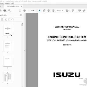 Isuzu 6WF1-TC 6WG1-TC (Common Rail) Engine Control System C&E Series Workshop Manual PDF
