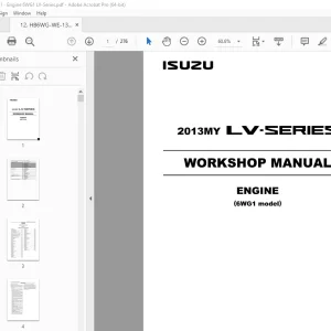 Isuzu 6WG1 Engine 2013MY LV-Series Workshop Manual PDF