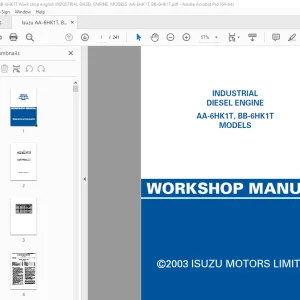 Isuzu AA-6HK1T, BB-6HK1T Diesel Engine Workshop Manual PDF