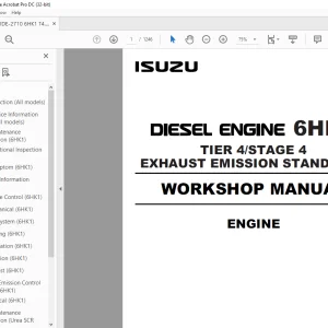 Isuzu Diesel Engine 6HK1 Tier4Stage4 Exhaust Emission Standards Workshop Manual PDF