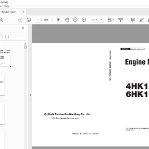 Isuzu Hitachi 4HK1 6HK1 Engine Workshop Manual - PDF DOWNLOAD 