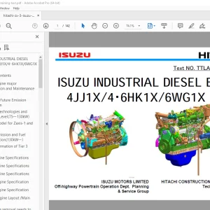 Isuzu Hitachi 4JJ1X/4・6HK1X/6WG1X Tier3 Diesel Engine Training Text Manual PDF