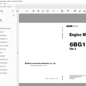 Isuzu Hitachi 6BG1 Tier 2 Engine Manual EDCD-EN-00 PDF