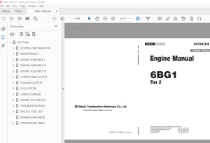 Isuzu Hitachi 6BG1 Tier 2 Engine Workshop Manual EDCD-EN-00 PDF