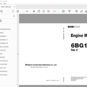 Isuzu Hitachi 6BG1 Tier 2 Engine Workshop Manual EDCD-EN-00 PDF