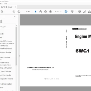 Isuzu Hitachi 6WG1 Engine Manual KM-6WG1-E-00 - PDF DOWNLOAD 