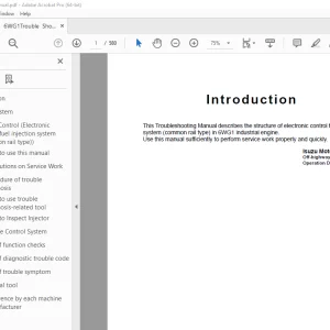 Isuzu Hitachi 6WG1 Engine Troubleshooting Manual - PDF DOWNLOAD 
