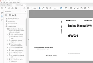 Isuzu Hitachi 6WG1 Engine Workshop Manual KM-6WG1-E-00 PDF