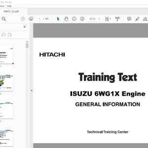 Isuzu Hitachi 6WG1X Engine Training Manual TTLB-0079 - PDF DOWNLOAD 