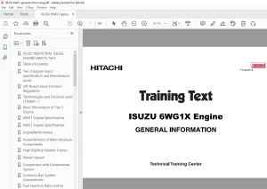 Isuzu Hitachi 6WG1X Engine Training Text Manual TTLB-0079 PDF