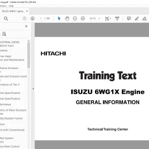 Isuzu Hitachi 6WG1X Engine Training Text Manual TTLB-0079 PDF
