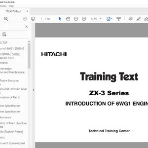 Isuzu Hitachi ZX-3 Engine of 6WG1 Training Text Manual TTLA-0704 - PDF DOWNLOAD 