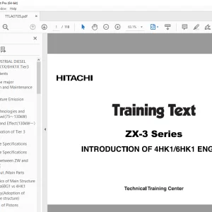 Isuzu Hitachi ZX-3 Series 4HK1/6HK1 Engine Training Text Manual  PDF
