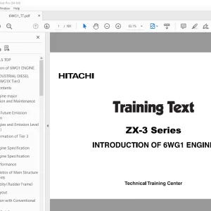 Isuzu Hitachi ZX-3 Series 6WG1 Engine Training Manual TTLA-0704 PDF