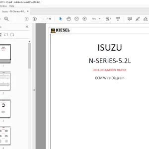 Isuzu N SERIES 5.2L 2011-2012 Truck Wiring Diagram Manual - PDF DOWNLOAD 